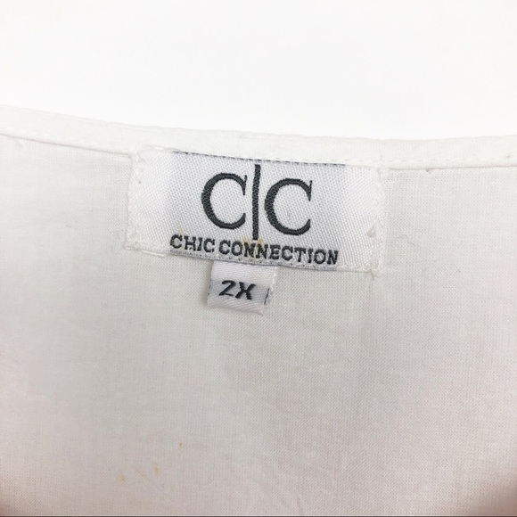 C|C Collection Boho Embroidered White Long Sleeve - Picture 8 of 11